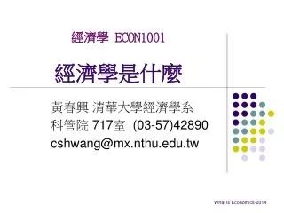經濟學 ECON1001 經濟學是什麼