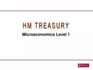 Microeconomics Level 1