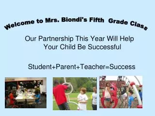 Our Partnership This Year Will Help Your Child Be Successful 	Student+Parent+Teacher=Success