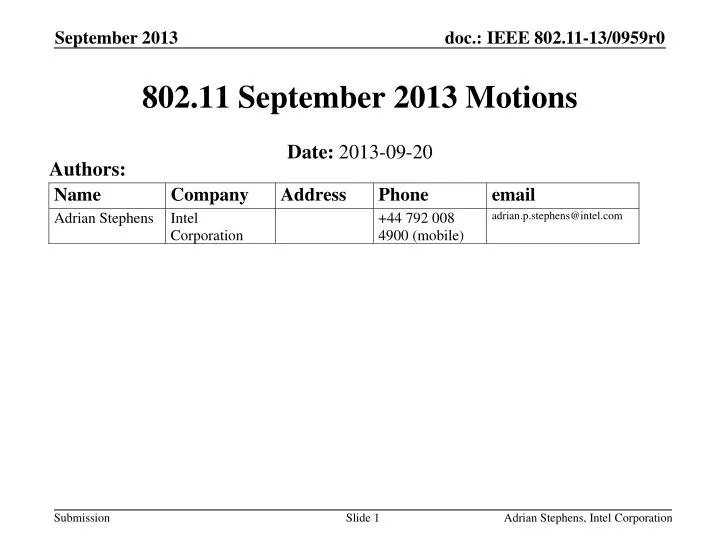 802 11 september 2013 motions