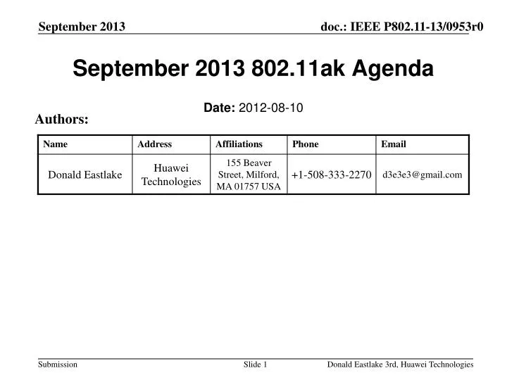 september 2013 802 11ak agenda