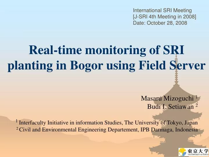 real time monitoring of sri planting in bogor using field server