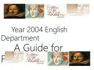 Year 2004 English Department A Guide for Freshmen