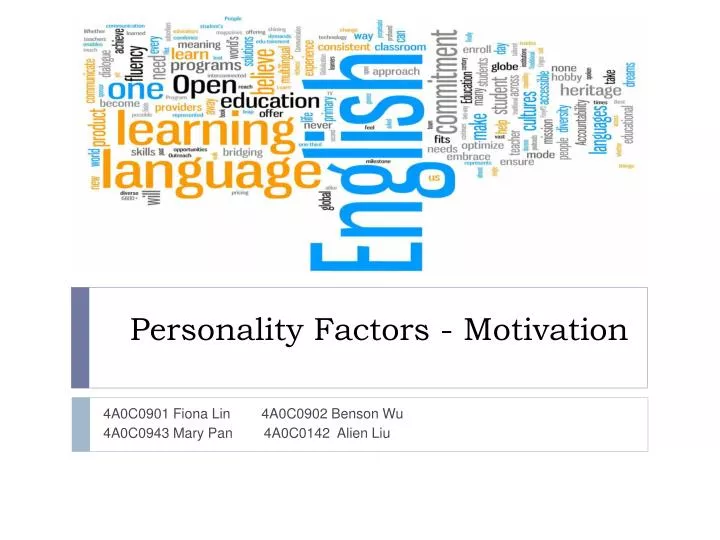 personality factors motivation