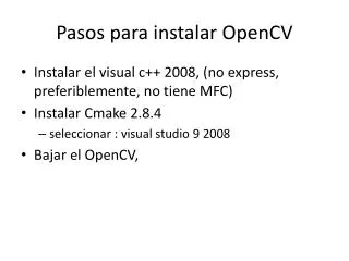 Pasos para instalar OpenCV