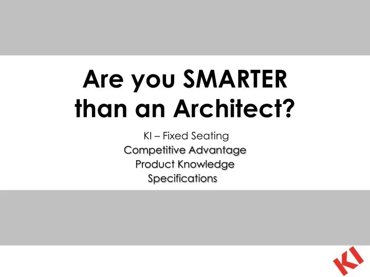 are you smarter than an architect