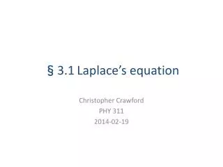 §3.1 Laplace’s equation