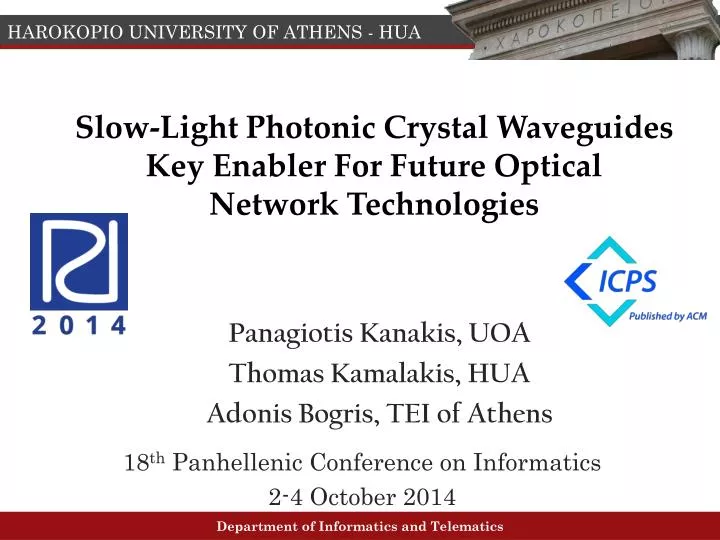 slow light photonic crystal waveguides key enabler for future optical network technologies