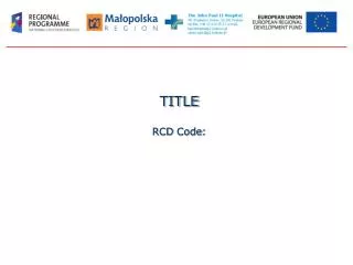 TITLE RCD Code :