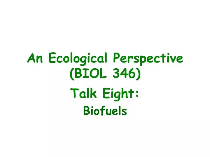 an ecological perspective biol 346
