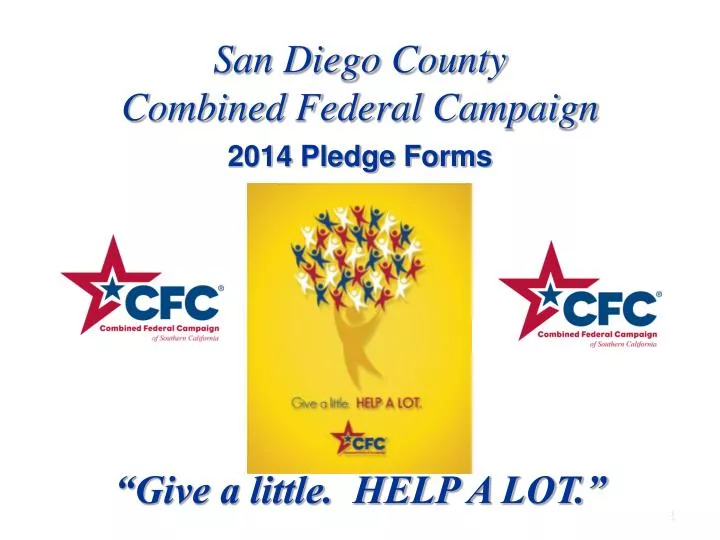 san diego county combined federal campaign 2014 pledge forms give a little help a lot