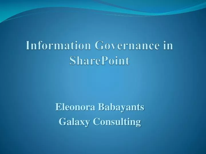 information governance in sharepoint