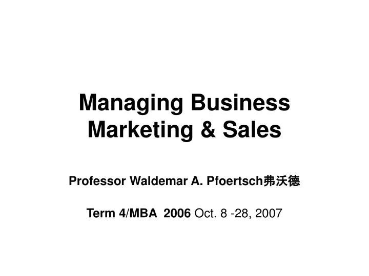 managing business marketing sales