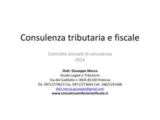 Consulenza tributaria e fiscale