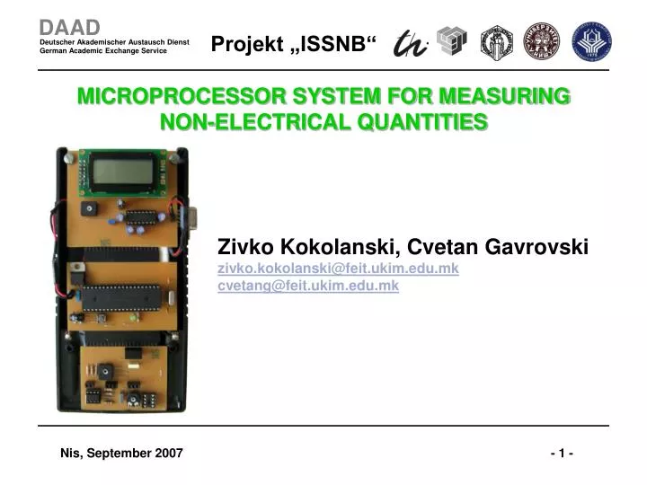microprocessor system for measuring non electrical quantities