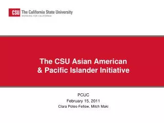 The CSU Asian American &amp; Pacific Islander Initiative