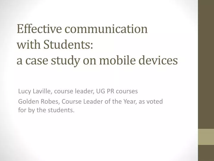 effective communication with students a case study on mobile devices