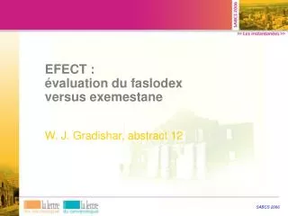 EFECT : évaluation du faslodex versus exemestane