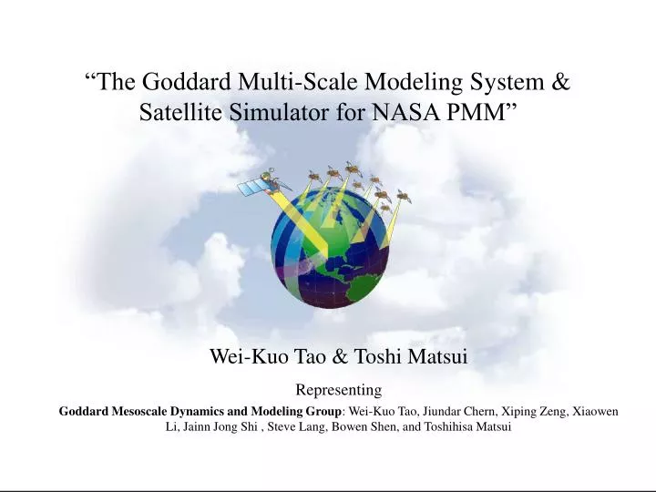 the goddard multi scale modeling system satellite simulator for nasa pmm