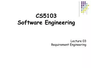 CS5103 Software Engineering