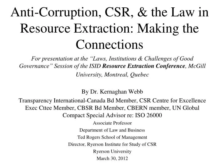 anti corruption csr the law in resource extraction making the connections