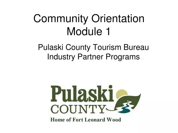 community orientation module 1