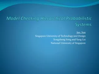 Model Checking Hierarchical Probabilistic Systems