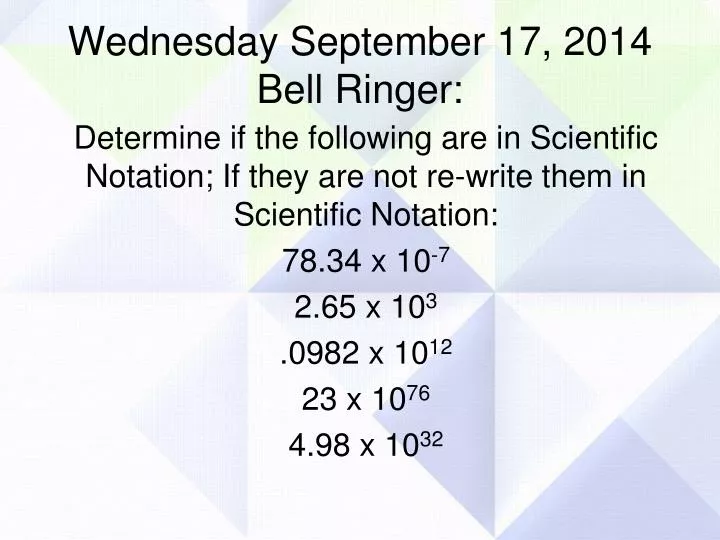 wednesday september 17 2014 bell ringer