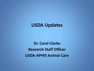 USDA Updates