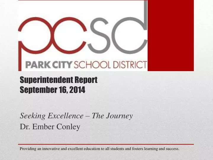 superintendent report september 16 2014