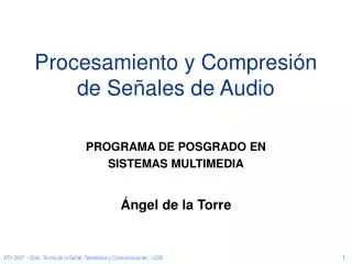 Procesamiento y Compresión de Señales de Audio