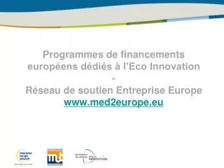 Programmes de financements européens dédiés à l’Eco Innovation -