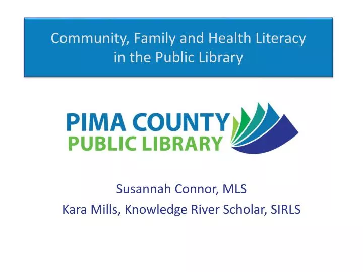 community family and health literacy in the public library