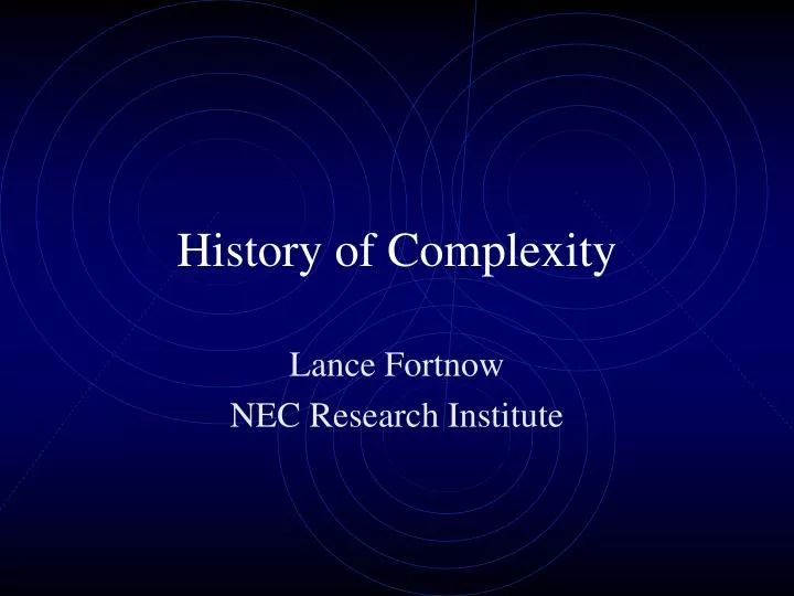 history of complexity