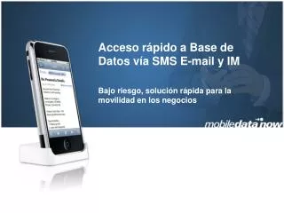 Acceso rápido a Base de Datos vía SMS E-mail y IM