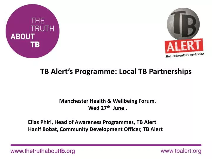 tb alert s programme local tb partnerships