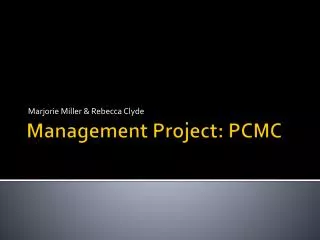 Management Project: PCMC