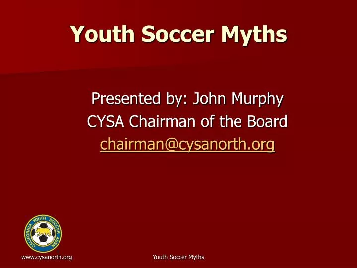 youth soccer myths