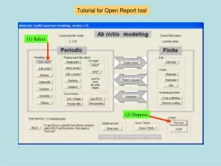 Tutorial for Open Report tool