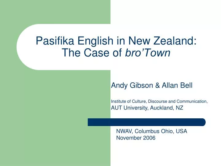 pasifika english in new zealand the case of bro town
