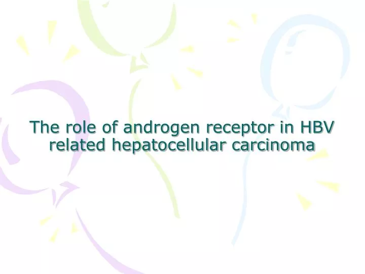 the role of androgen receptor in hbv related hepatocellular carcinoma