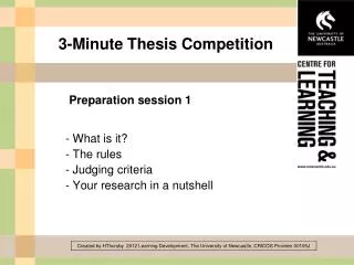 3-Minute Thesis Competition