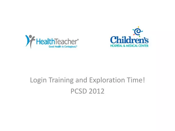 login training and exploration time pcsd 2012