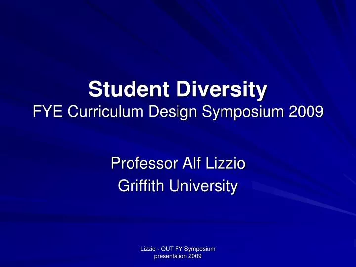 student diversity fye curriculum design symposium 2009