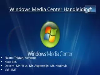 Windows Media Center Handleiding