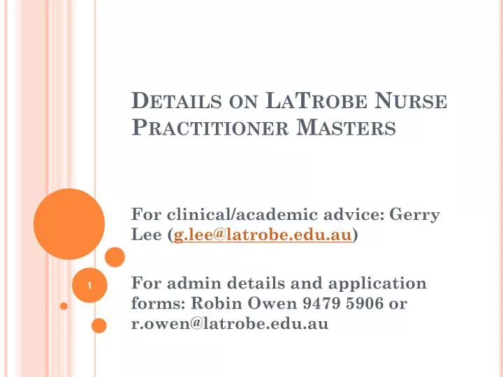 details on latrobe nurse practitioner masters