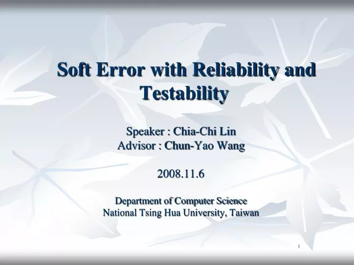 soft error with reliability and testability