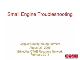 Small Engine Troubleshooting