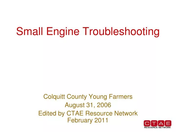 small engine troubleshooting