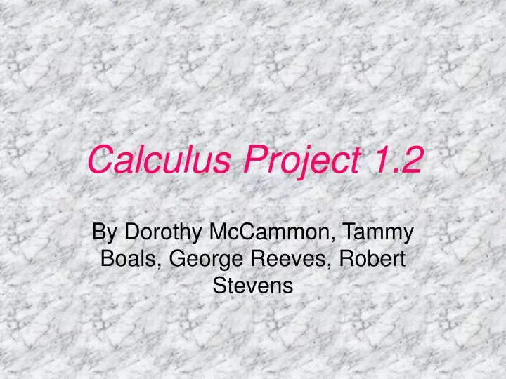 calculus project 1 2